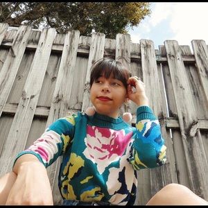 Anthropologie floral print sweater